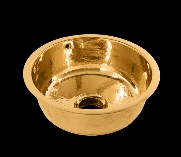 Brass Sink, round with flat bottom